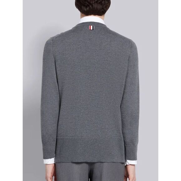 Thom Browne size S (1) wool tricolor intarsia stripe crewneck sweater - EUC - Picture 11 of 12